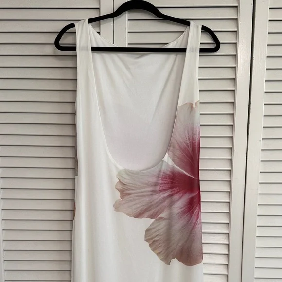 SHEIN Cream Maxi Dress with Pink Floral Motif - Picture 5 of 6